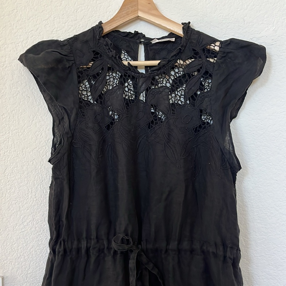 Ulla Johnson Amelie Black Linen Lace Dress - Medium 8 - Picture 3 of 8